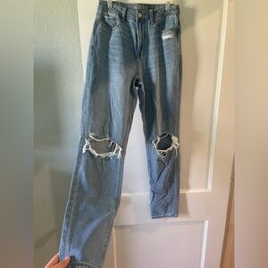 Distressed Blue Jeans